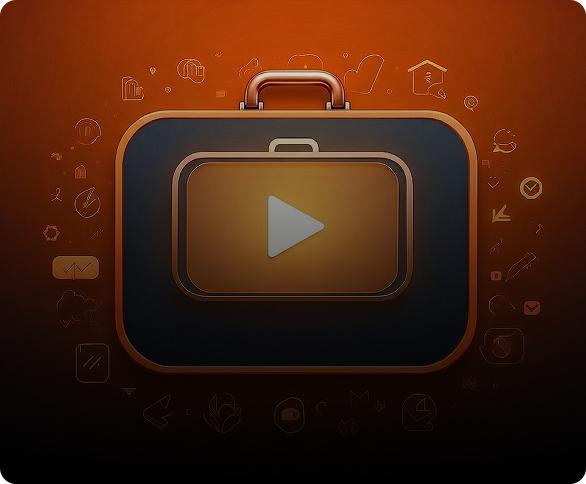 Orange robotic portrait for promotional and brand motion animations